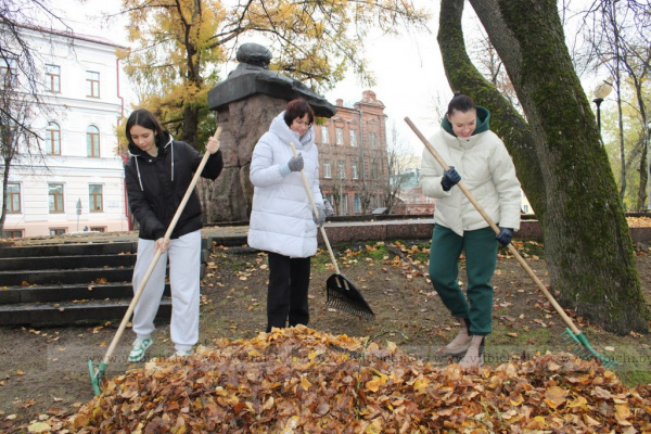 В Парке партизанской славы имени Миная Шмырёва ударно поработали сотрудники горисполкома и ветеранский актив Витебска