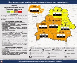 МЧС предупреждает о неблагоприятном метеорологическом явлении в Беларуси на 5 февраля