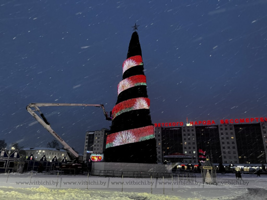 В Витебске в тестовом режиме включили главную ёлку области