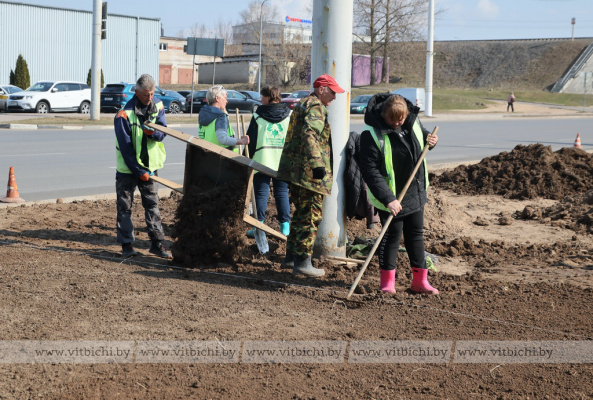 С наступлением благоприятной погоды работники ГП «Витебский Зеленстрой» взялись за обновление газонов